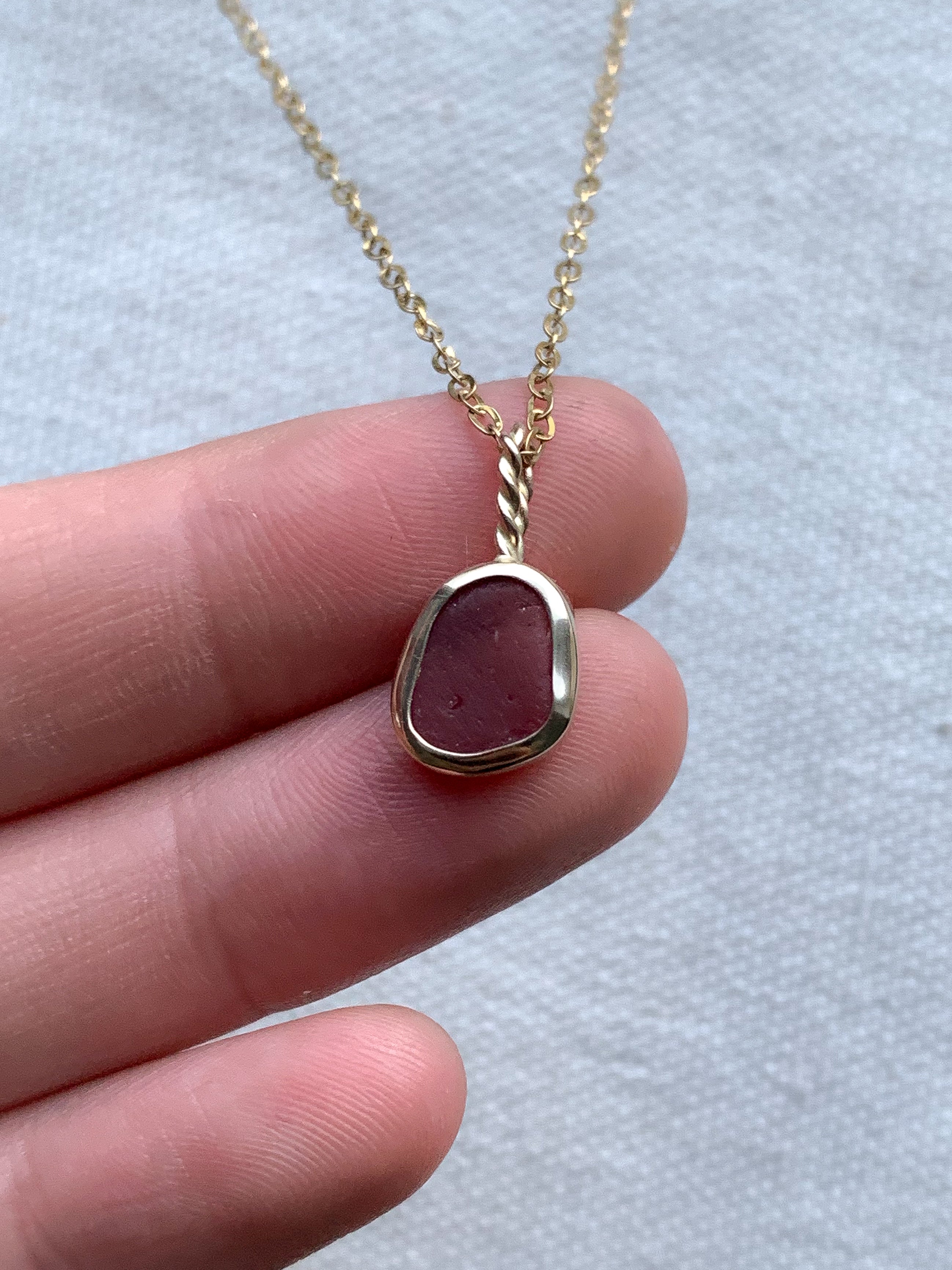 Sea Glass Pendant in Gold (No chain)