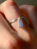 Sea Glass Charm Ring (US 5)
