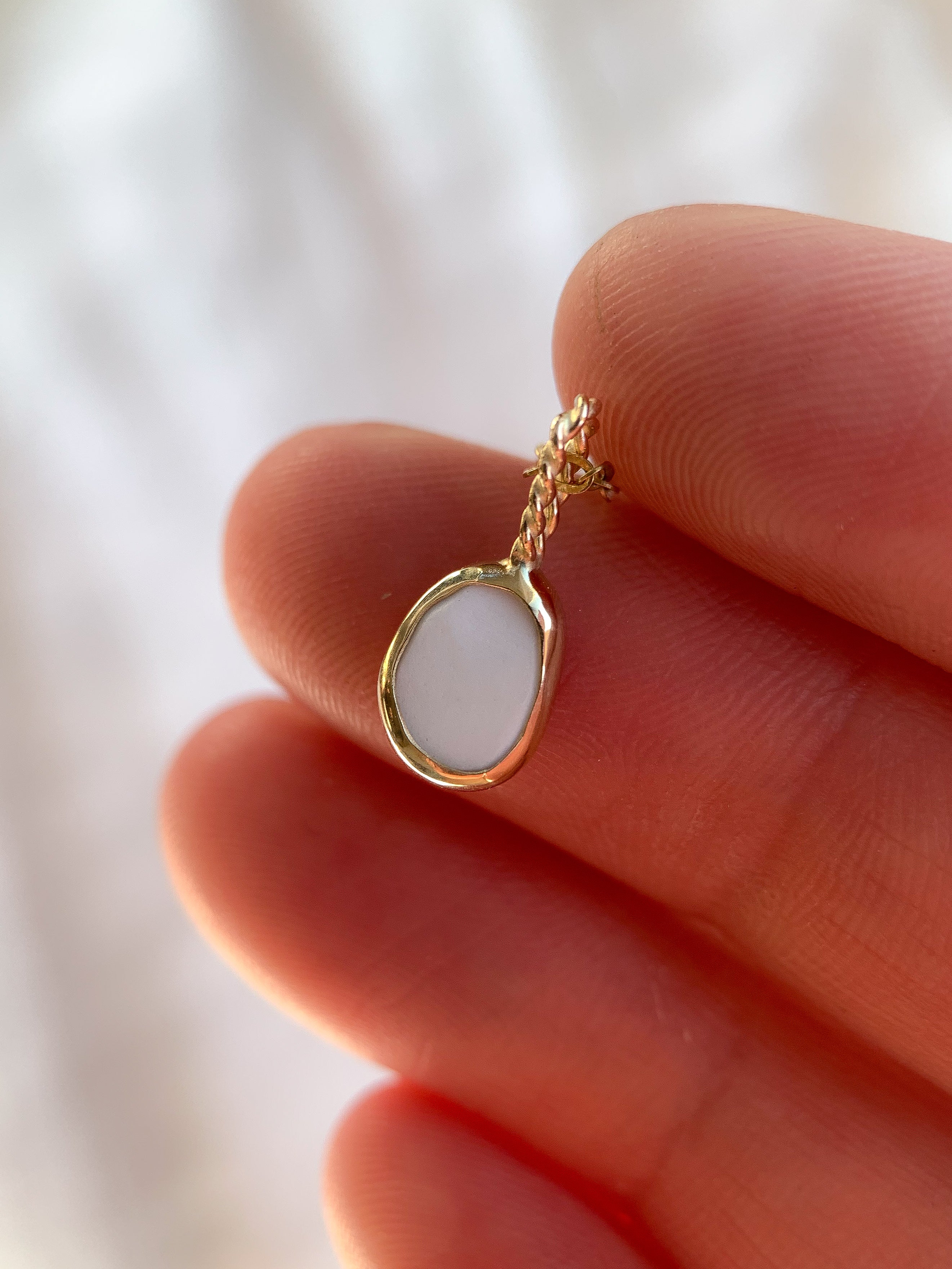 Upcycled Pottery Pendant in Gold (No Chain)