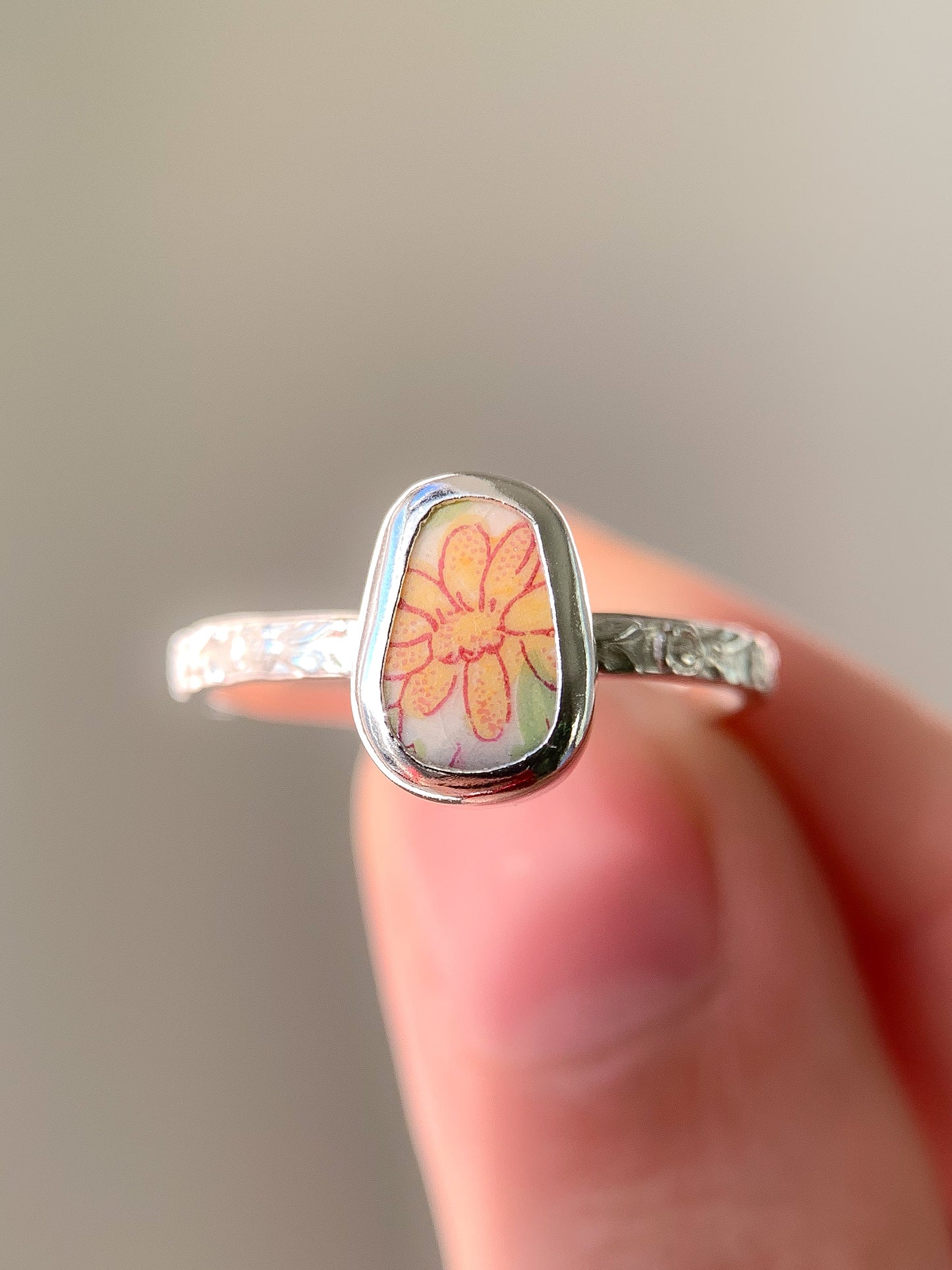 Upcycled Pottery Ring (US 8.25)