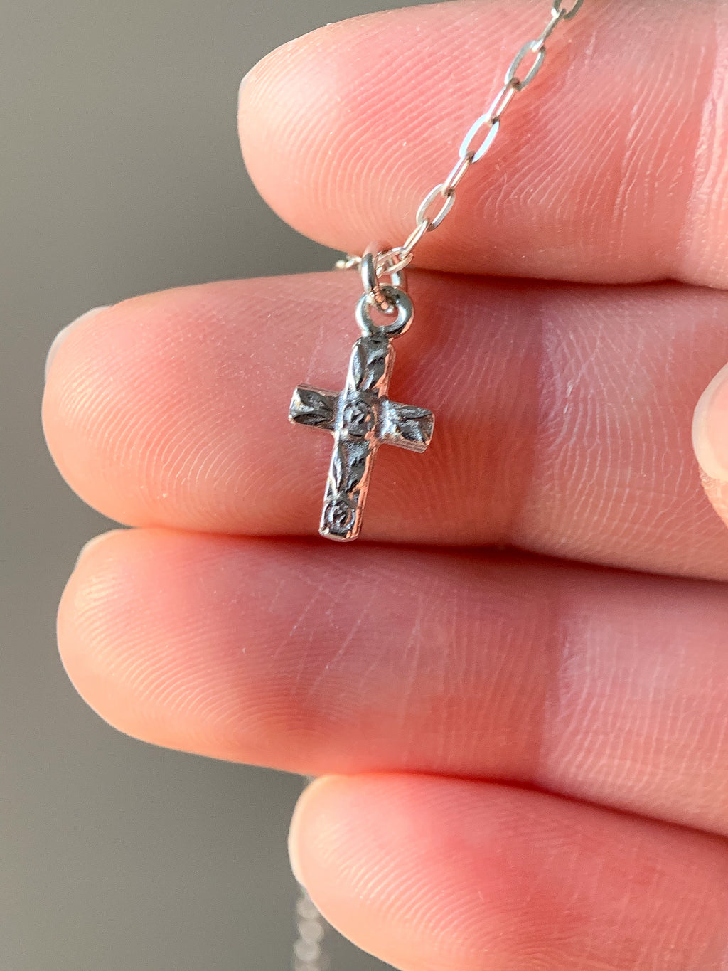 Tiny Cross Necklace (Made-to-order)