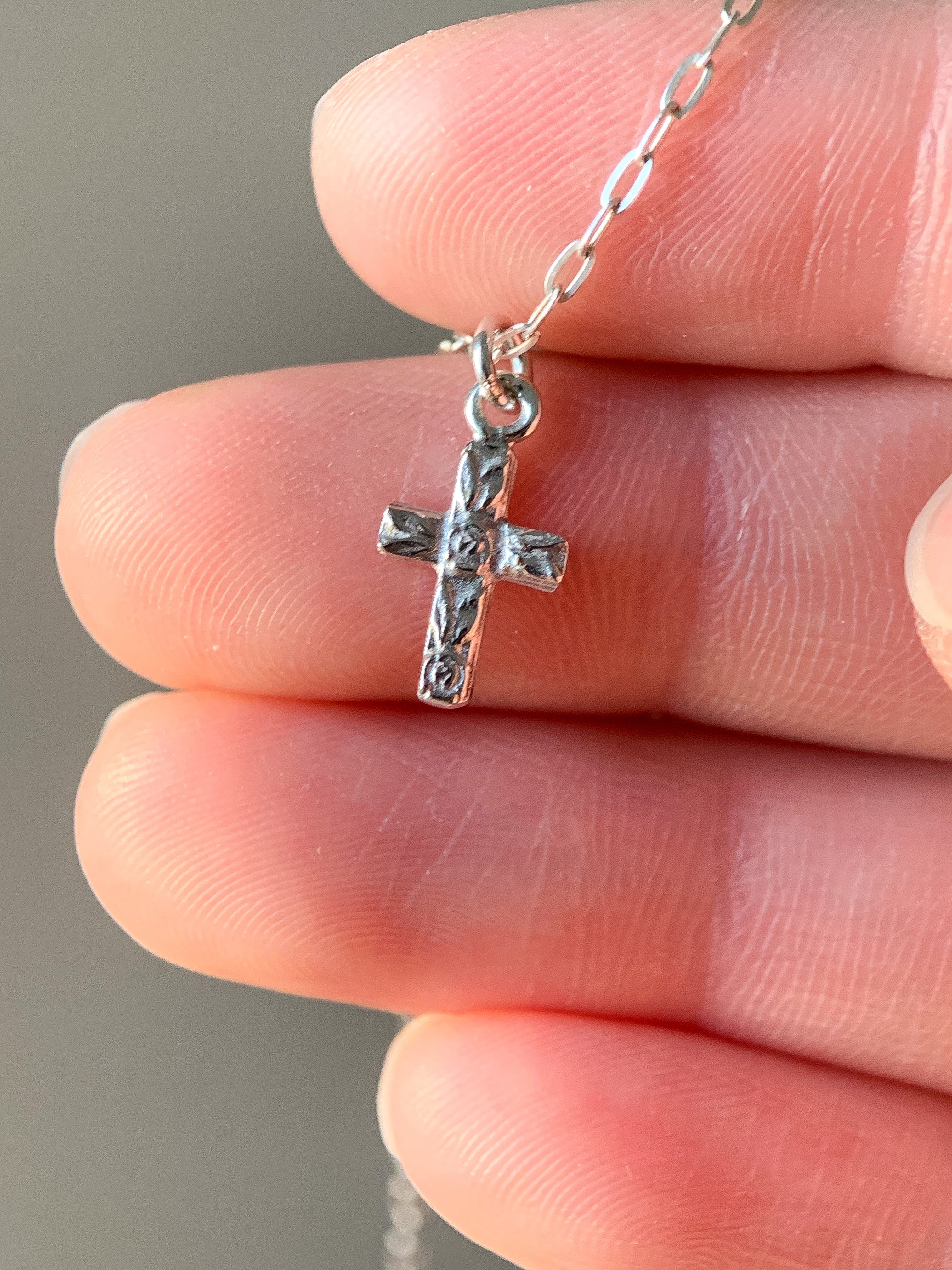 Tiny Cross Necklace (Made-to-order)