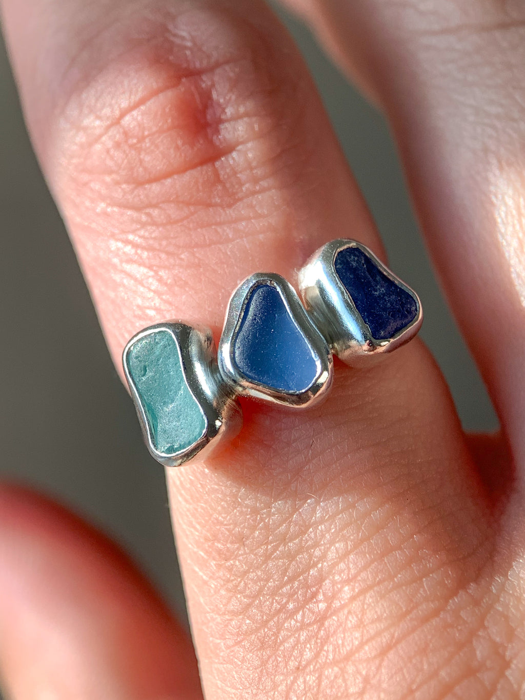 Multi-Sea Glass Ring (US 6.25)