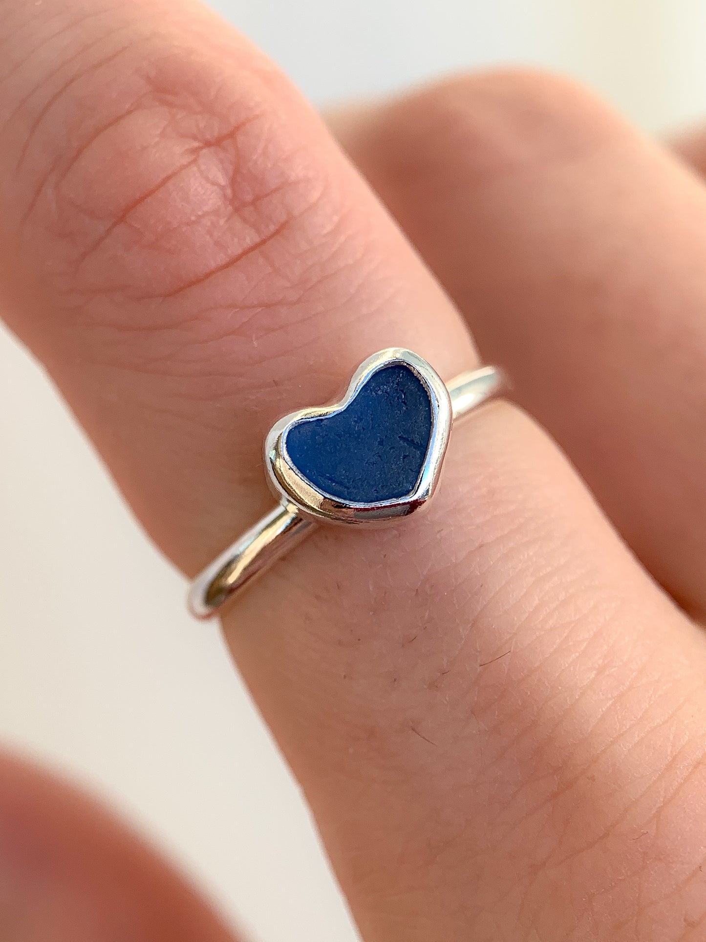Sea Glass Heart Ring (US 6.25)