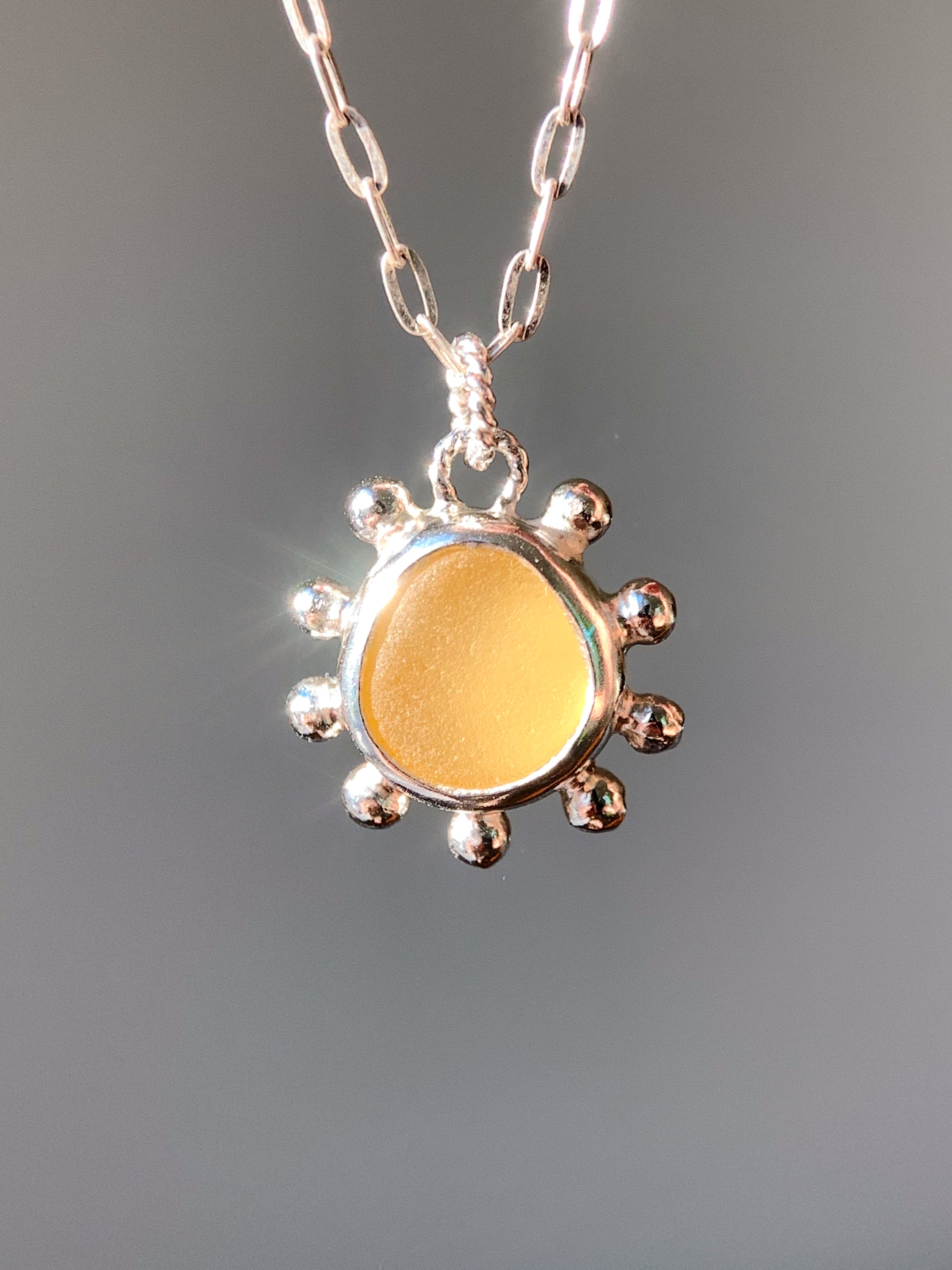 Sea Glass Sun Pendant (no chain)