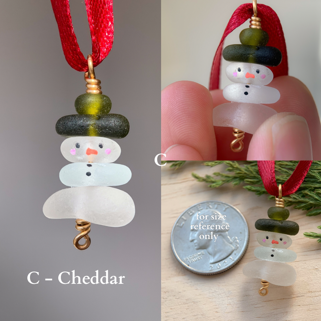 Sea Glass Snowman Ornament - Colorful ⛄️