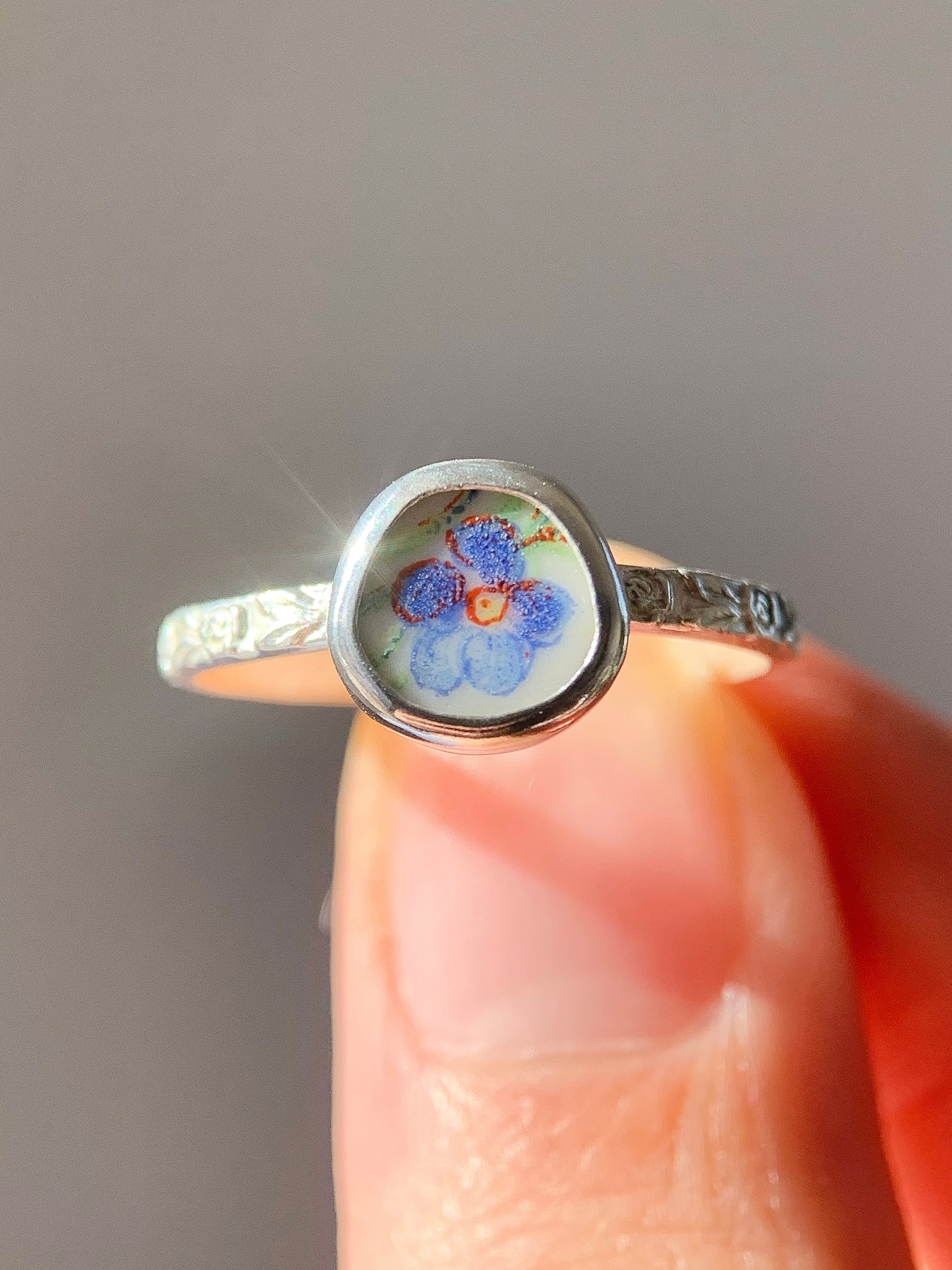 Upcycled Pottery Ring (US 7.5)