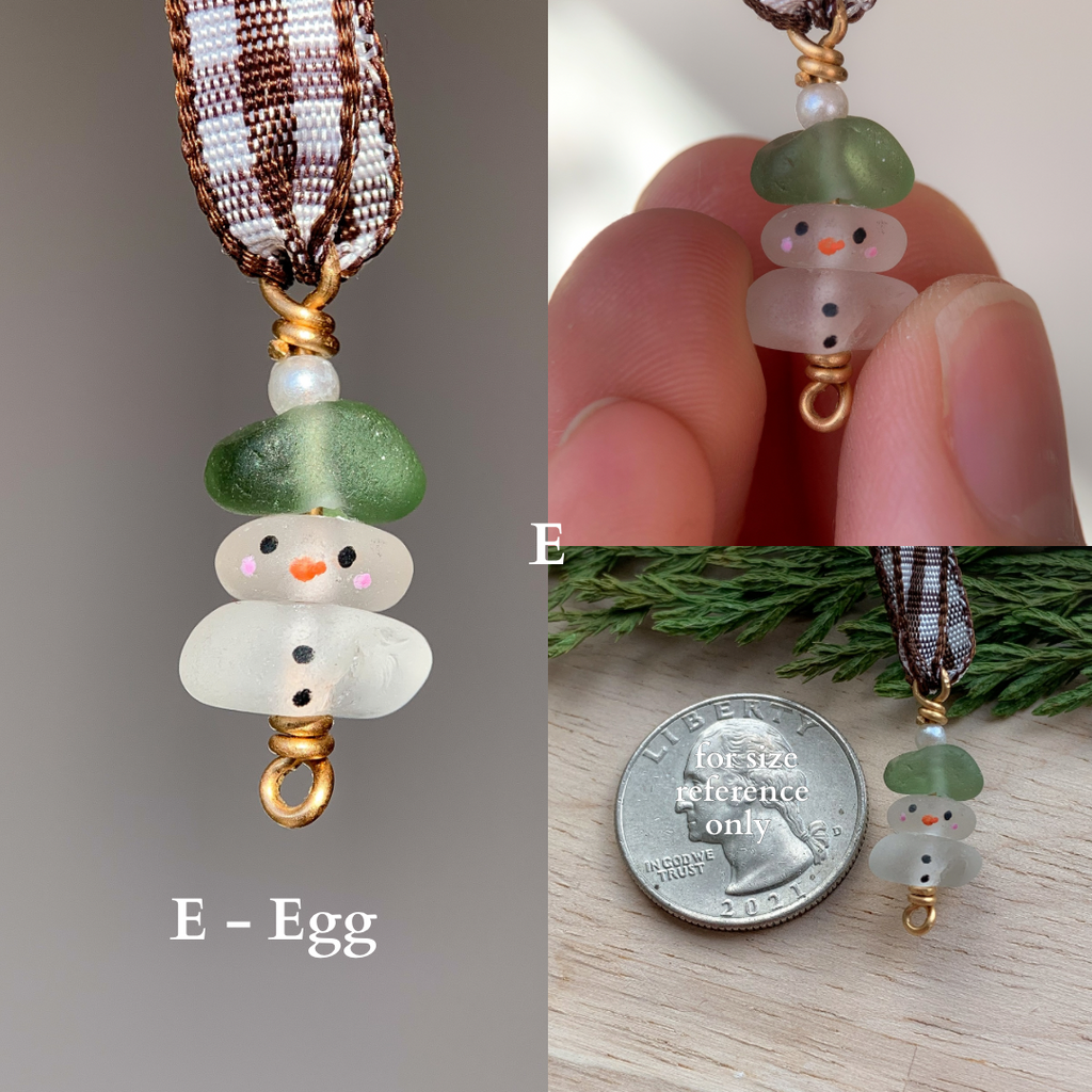 Sea Glass *Mini* Snowman Ornament ⛄️