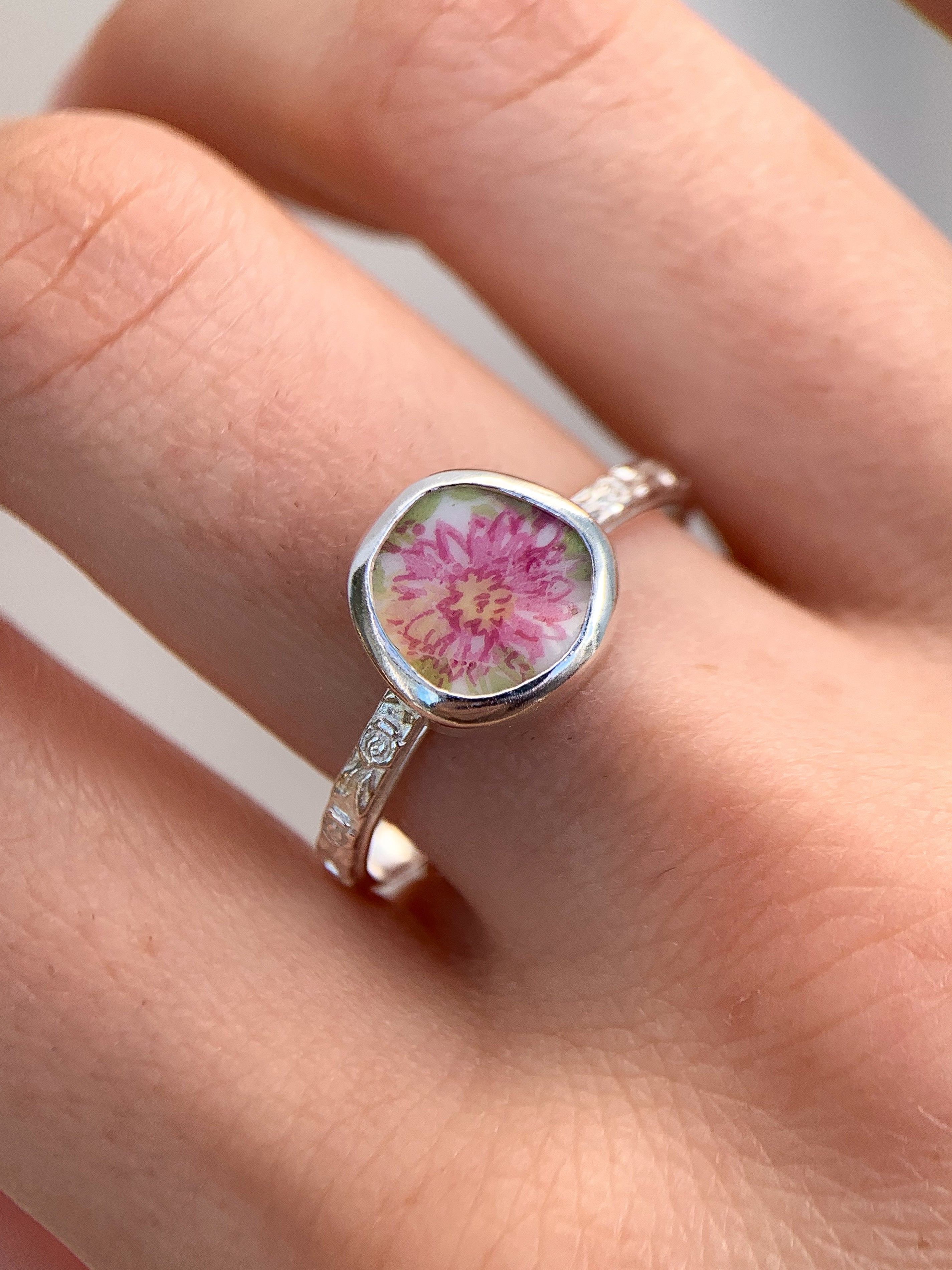 Upcycled Pottery Ring (US 10.75)