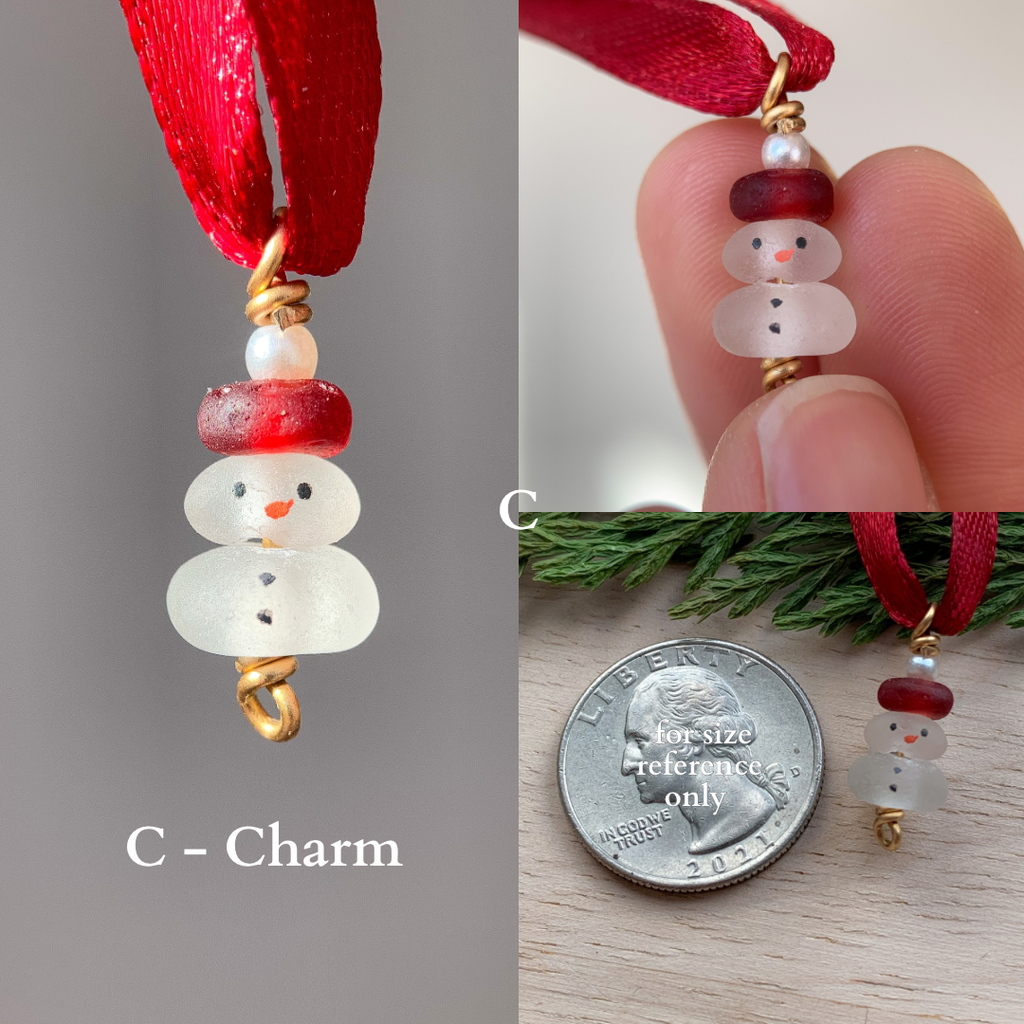 Sea Glass *Mini* Snowman Ornament ⛄️