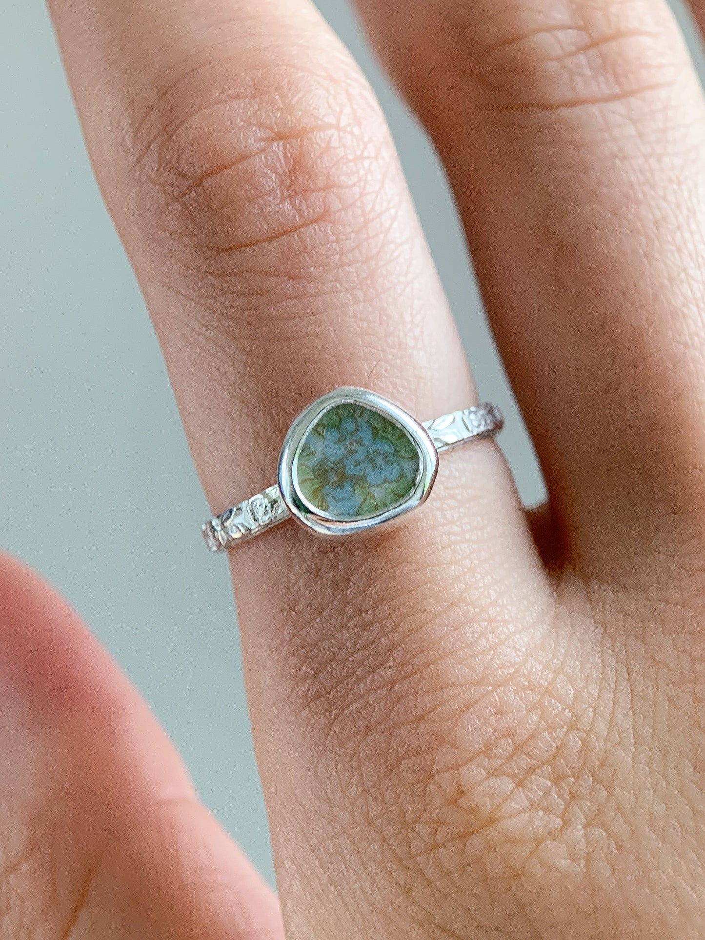 Upcycled Pottery Ring (US 8.5)