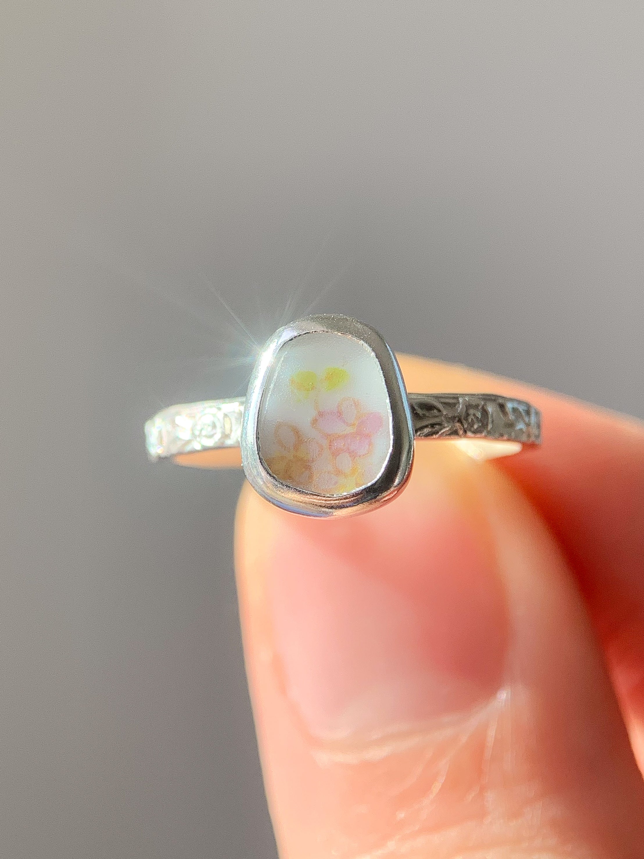 Upcycled Pottery Ring (US 5.75)