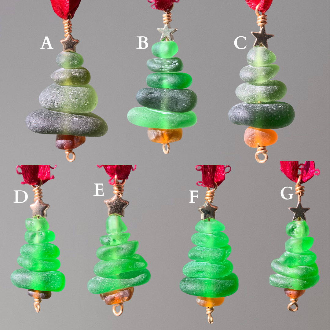 Sea Glass Tree Ornaments 🎄