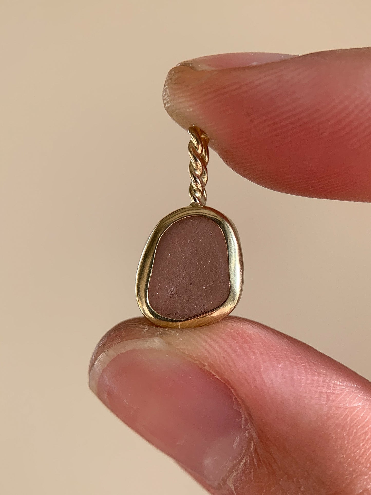 Sea Glass Pendant in Gold (No chain)