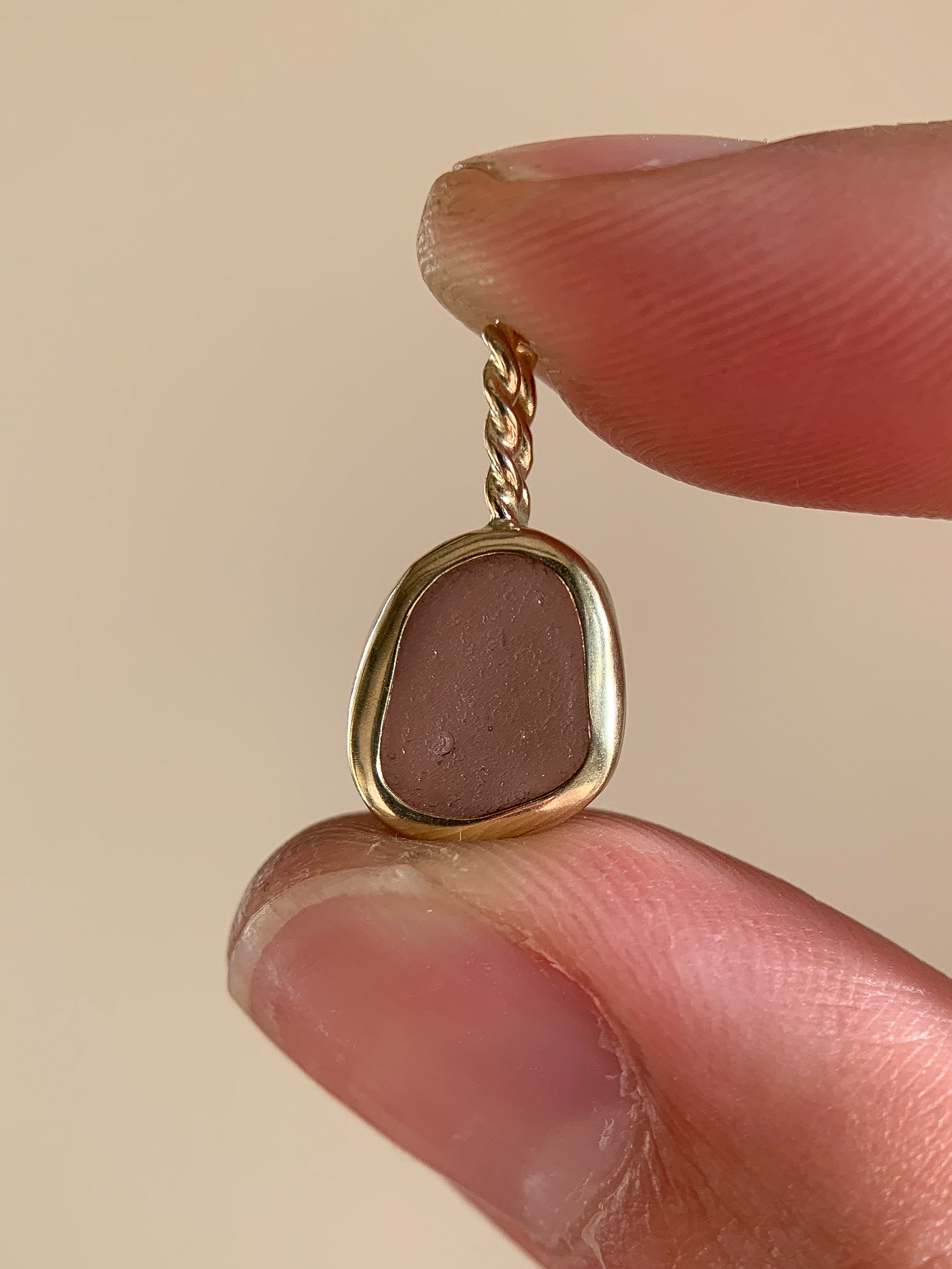 Sea Glass Pendant in Gold (No chain)