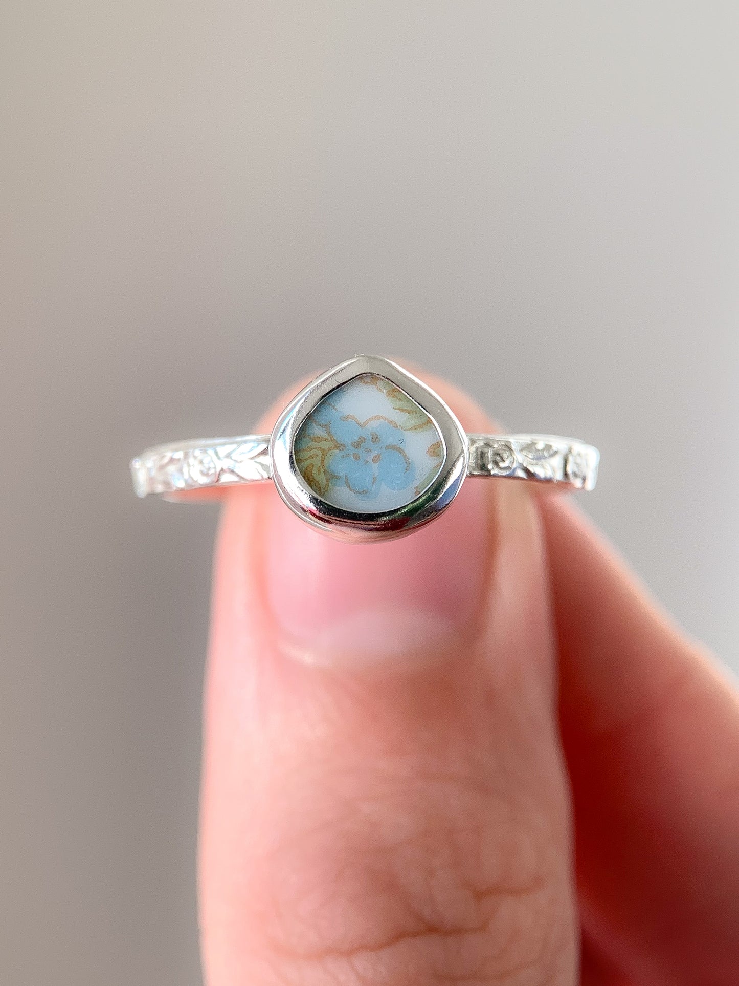 Upcycled Pottery Ring (US 9.75)