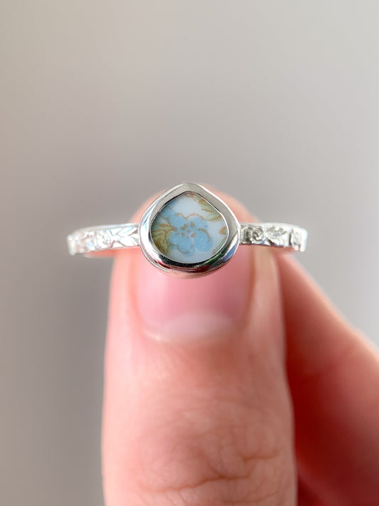 Upcycled Pottery Ring (US 9.75)