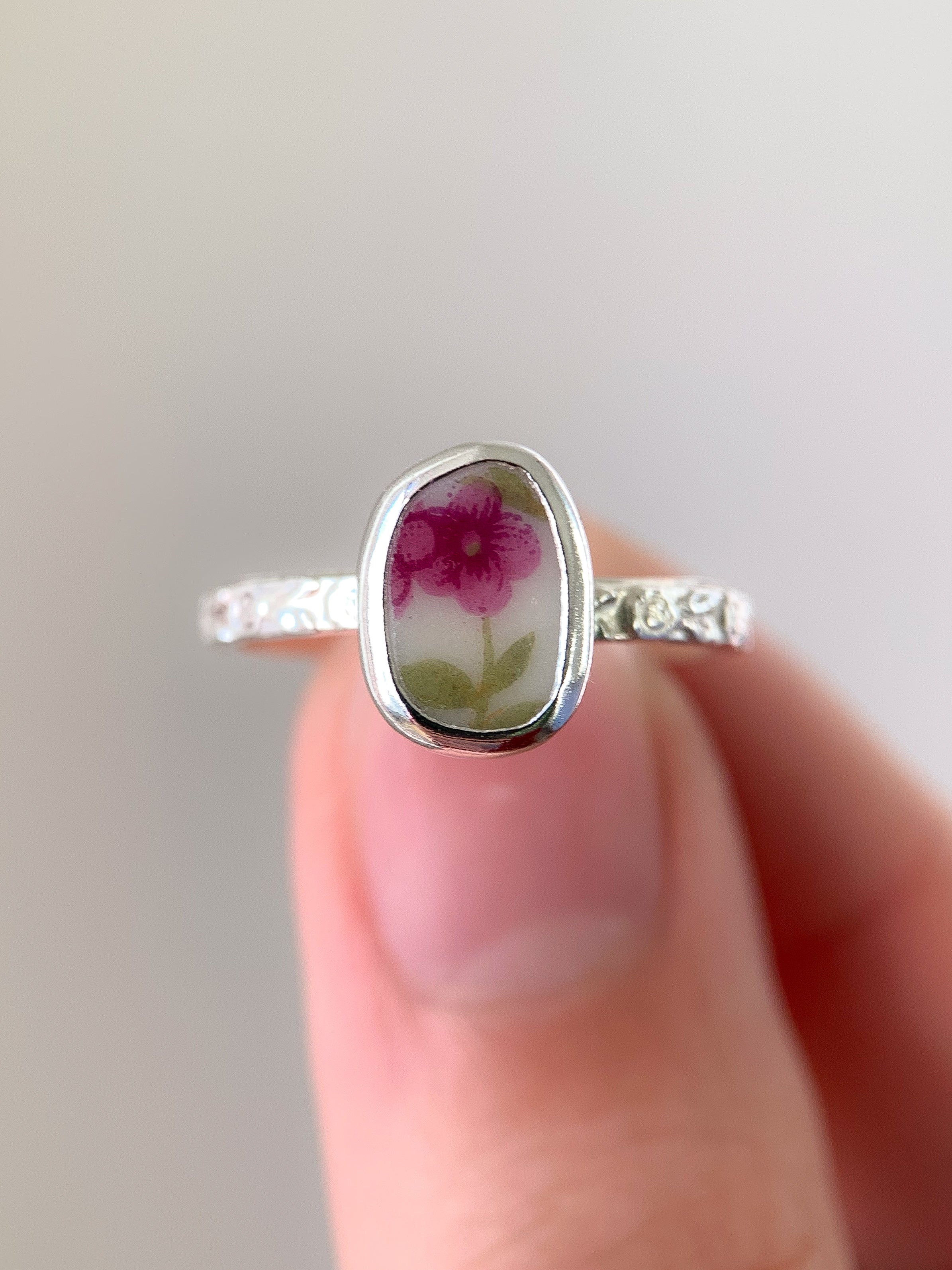 Upcycled Pottery Ring (US 6.75)