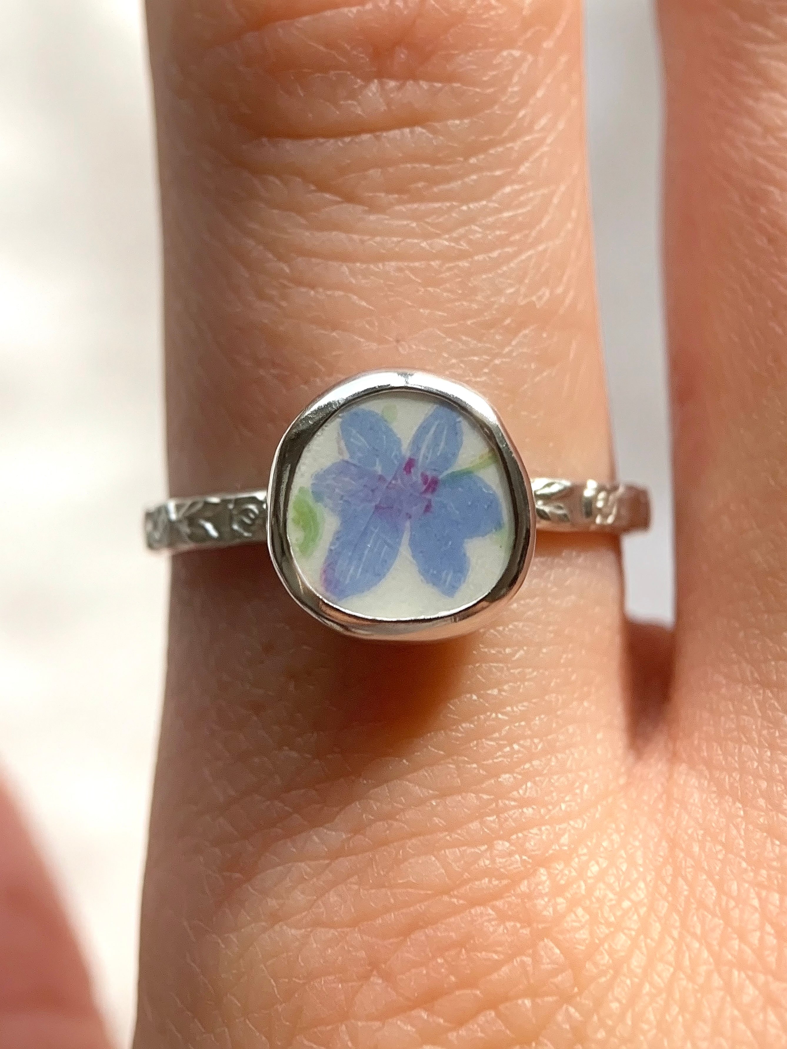 Upcycled Pottery Ring (US 8.25)
