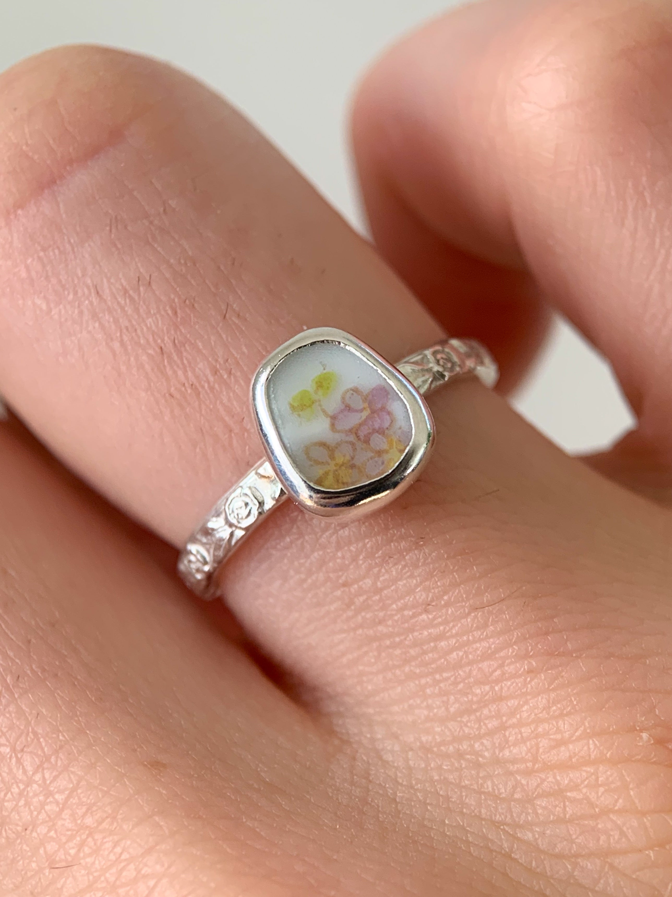 Upcycled Pottery Ring (US 5.75)