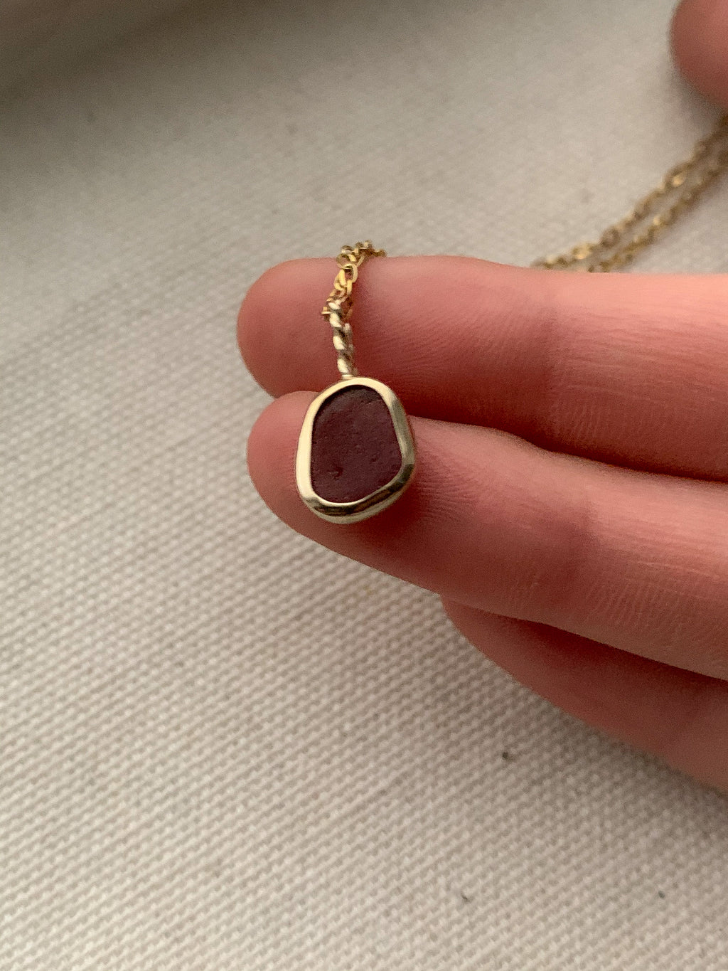 Sea Glass Pendant in Gold (No chain)