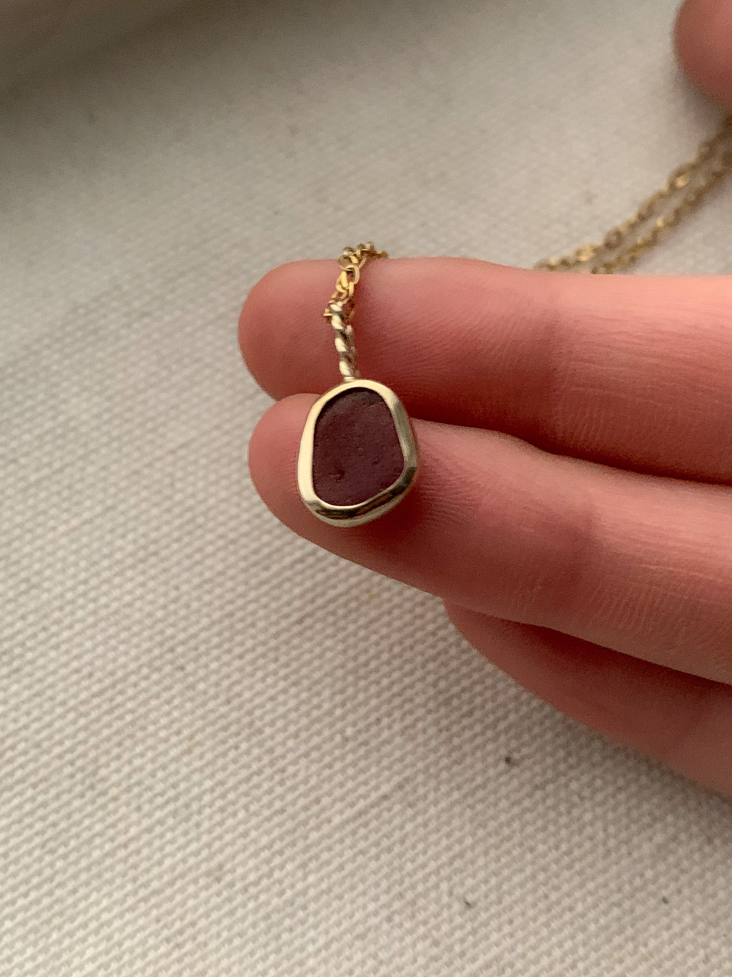 Sea Glass Pendant in Gold (No chain)