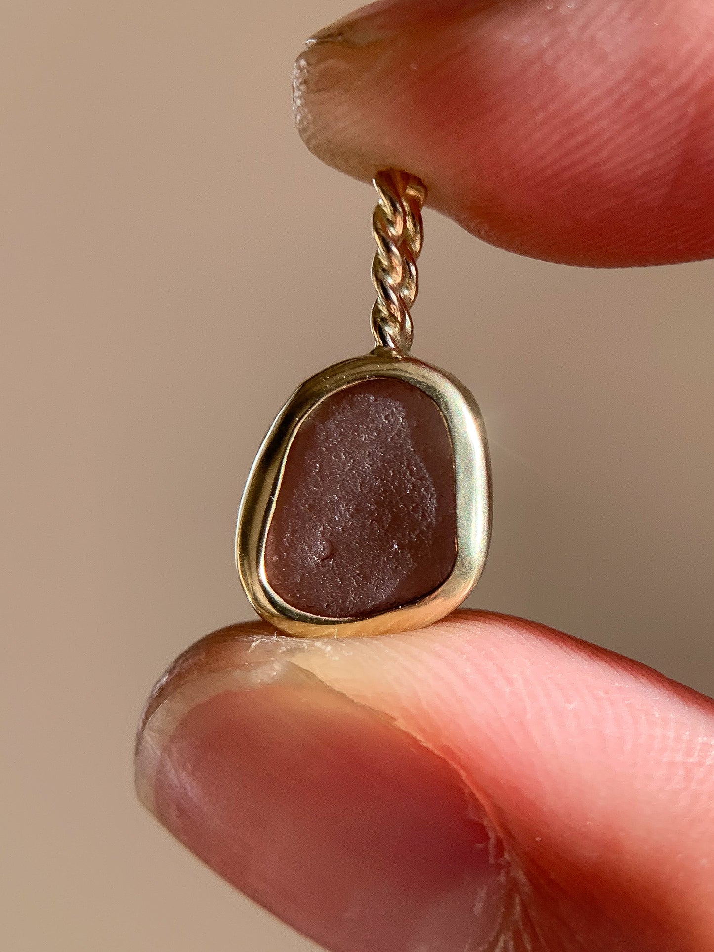 Sea Glass Pendant in Gold (No chain)