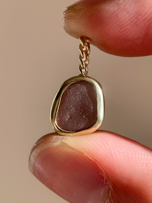 Sea Glass Pendant in Gold (No chain)
