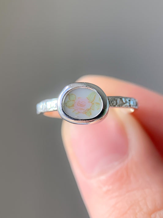 Upcycled Pottery Ring (US 7)