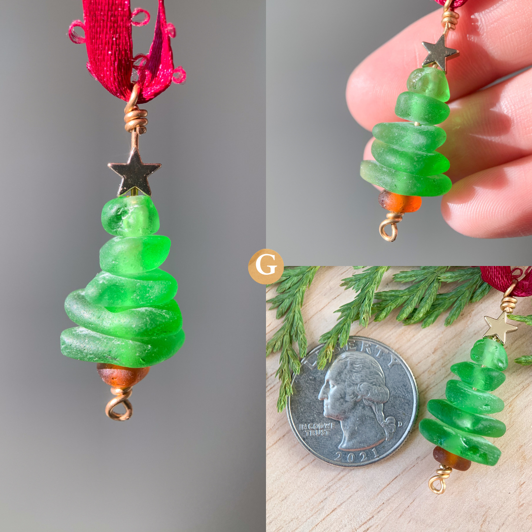 Sea Glass Tree Ornaments 🎄