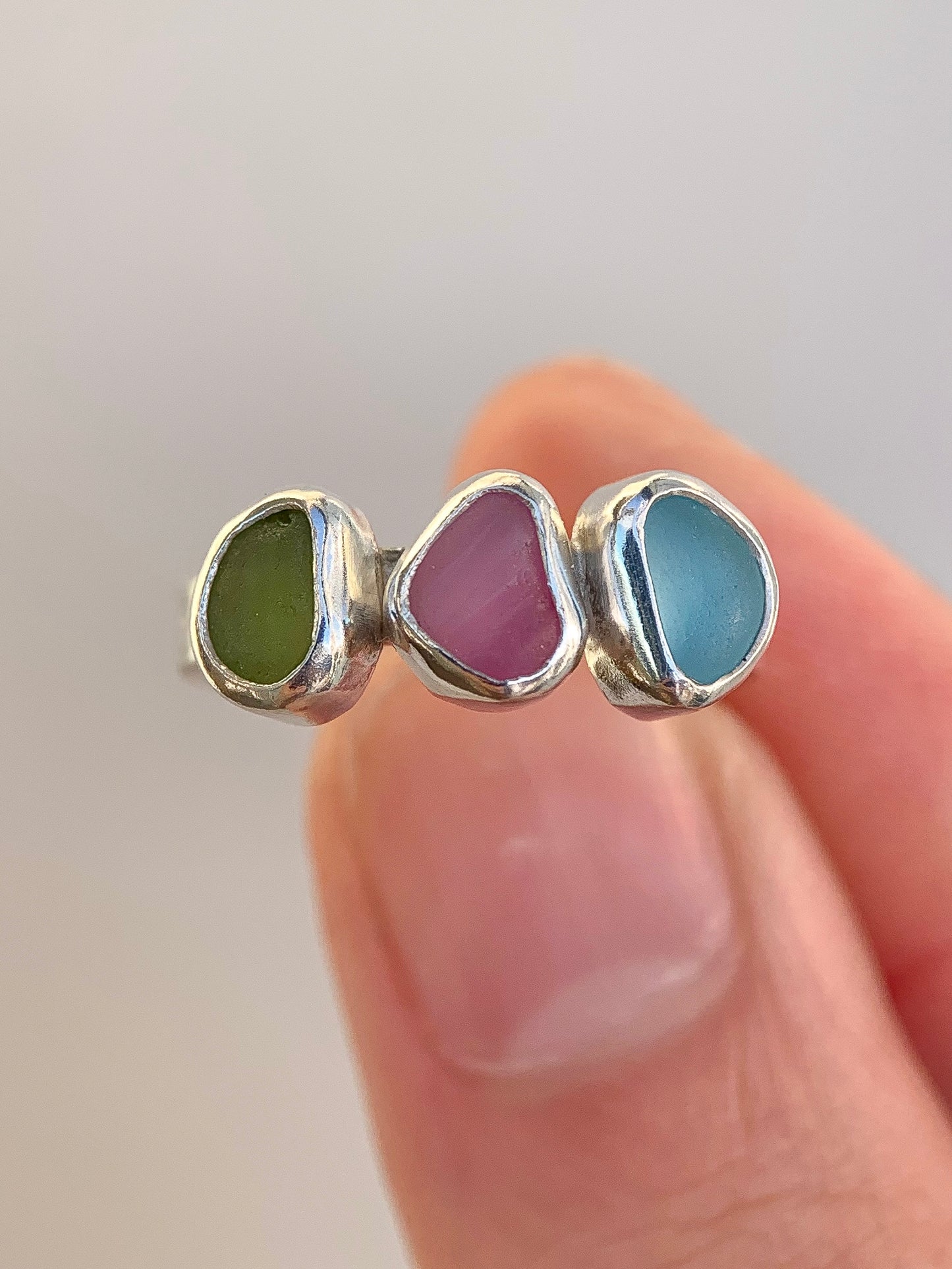 Multi-Sea Glass Ring (US 6.5)