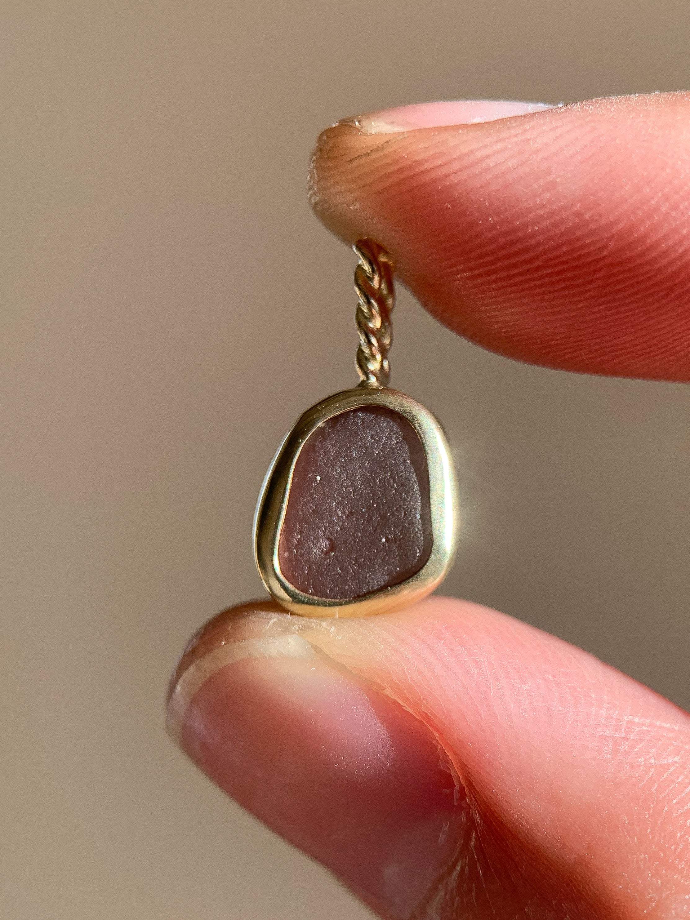 Sea Glass Pendant in Gold (No chain)
