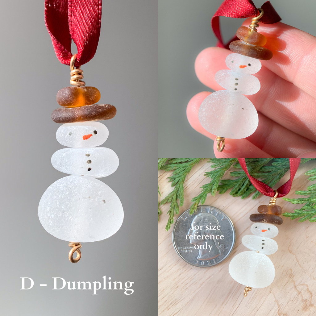 Sea Glass Snowman Ornament ⛄️