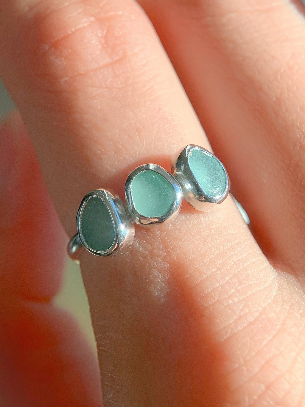 Multi-Sea Glass Ring (US 7.5)