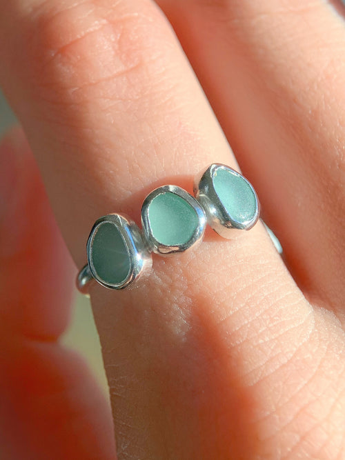 Multi-Sea Glass Ring (US 7.5)